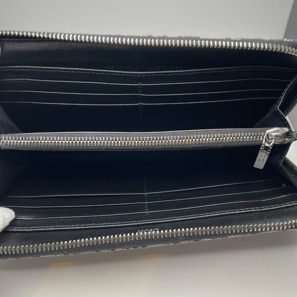Dior Long Zipped Wallet Beige and Black Dior Oblique Jacquard - Preowned - Picture 10 of 13